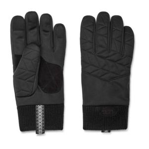 UGG Quilted Winter Touchscreen Compatible Gloves With Knit Cuff - Black